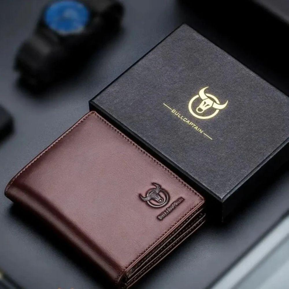 Carteira Masculina de Couro Legítimo BullCaptain Premium Edition