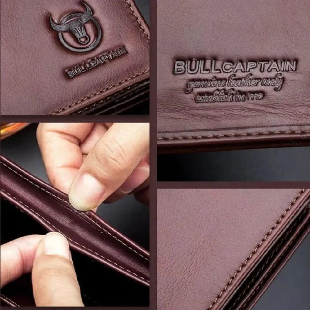 Carteira Masculina de Couro Legítimo BullCaptain Premium Edition