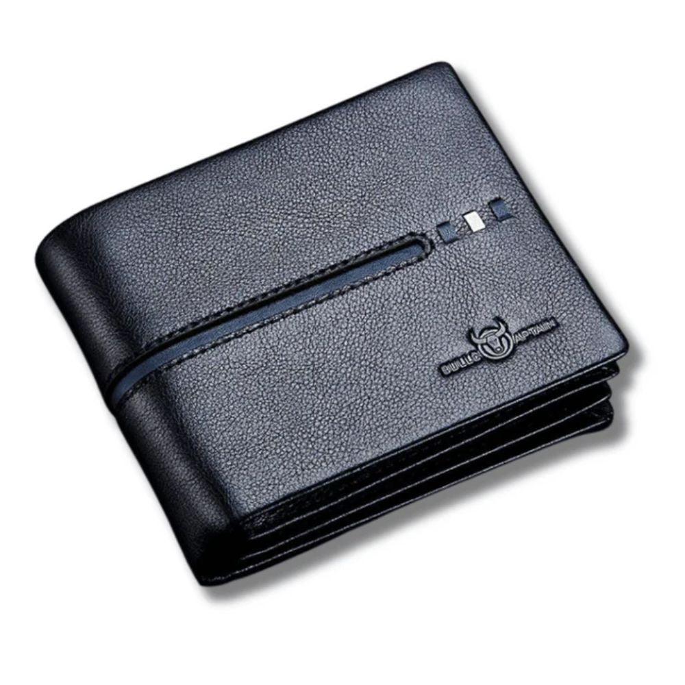 Carteira Masculina de Couro Legítimo Bullcaptain Prime Wallet com RFID